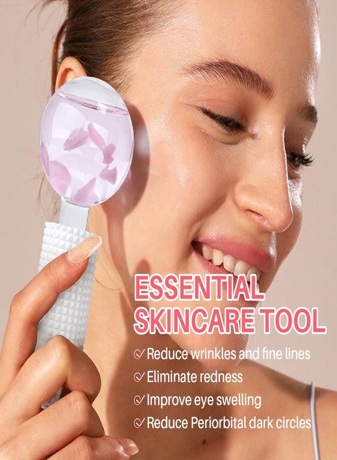 YIowcoo Ice Globes & Ice Roller for Face and Eyes - Facial Massage Tools for Skin Care, Reduce Wrinkles & Puffiness, Cooling Globes & Roller Ball for Glowing Skin 2PCS (Pink) - Image 3