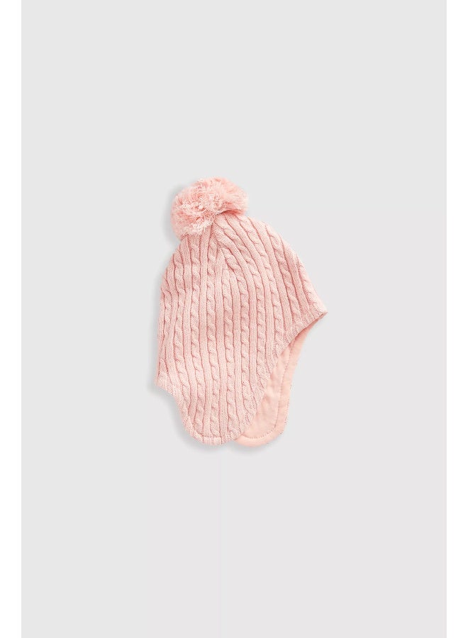 mothercare قبعة بيبي مصنوعة من الصوف الوردي  - Image 1