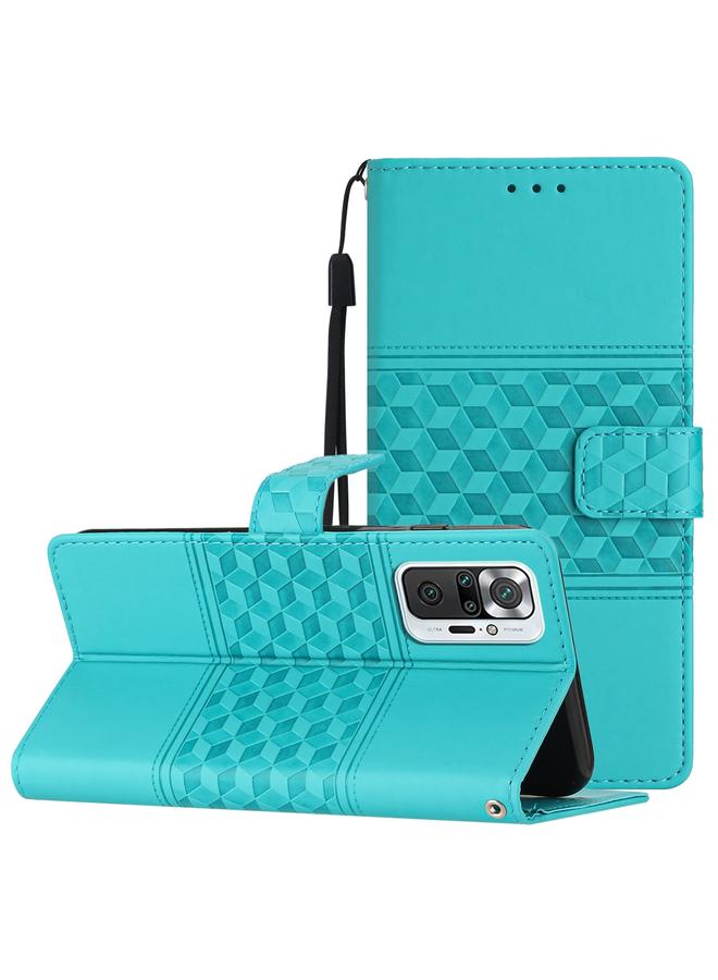 Case For Xiaomi Redmi Note 10 Pro / 10 Pro Max Diamond Embossed Skin Feel Leather Phone Case with Lanyard