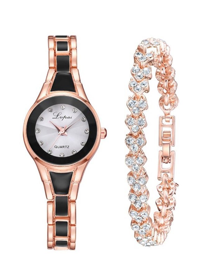 NIBEMINENT women Rhinestone Inlaid Analog Watch NSSB037006386 With Bracelet