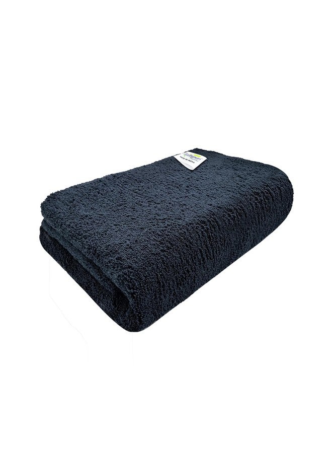 SOFTSPUN Microfiber High Loop Bath & Hair Care Towel, 60X120 Cms 1 pcs Towel Set 380 GSM (Black). Super Soft & Comfortable, Quick Drying, Ultra Absorbent in Large Size. - Image 1