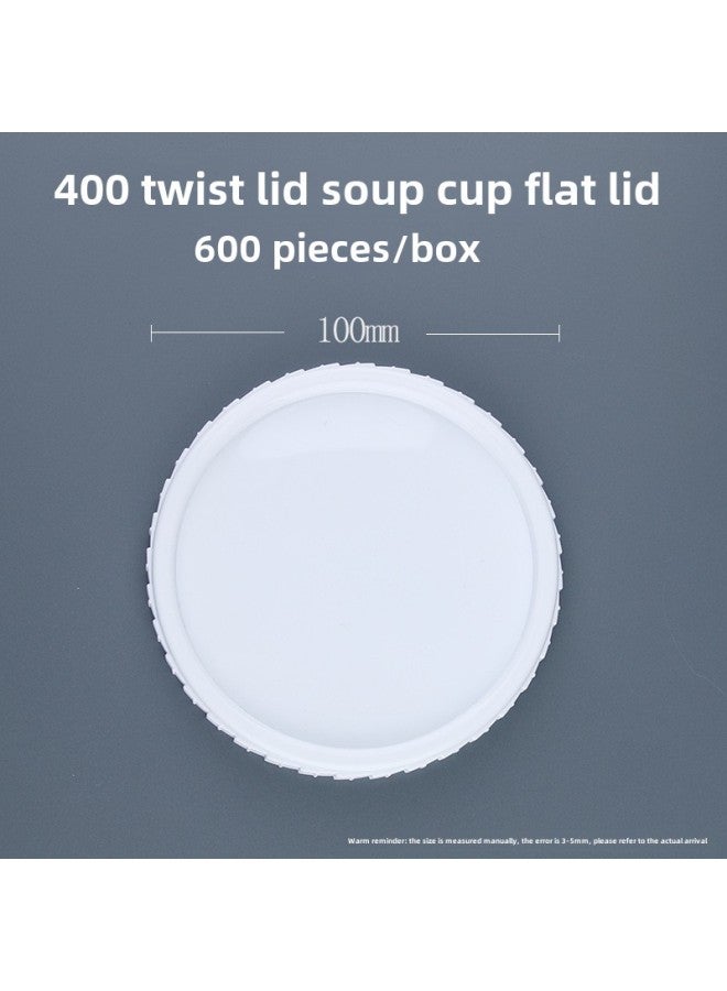 Taiyi Family Disposable Packing Bowl With Lid Sealed Soup Cup Thickened Soup Bucket Insulation Porridge Box Can Be Printed Logo-Color:400 Twist Lid Soup Cup Flat Lid (white Lid) 600 Pieces/box - Image 1