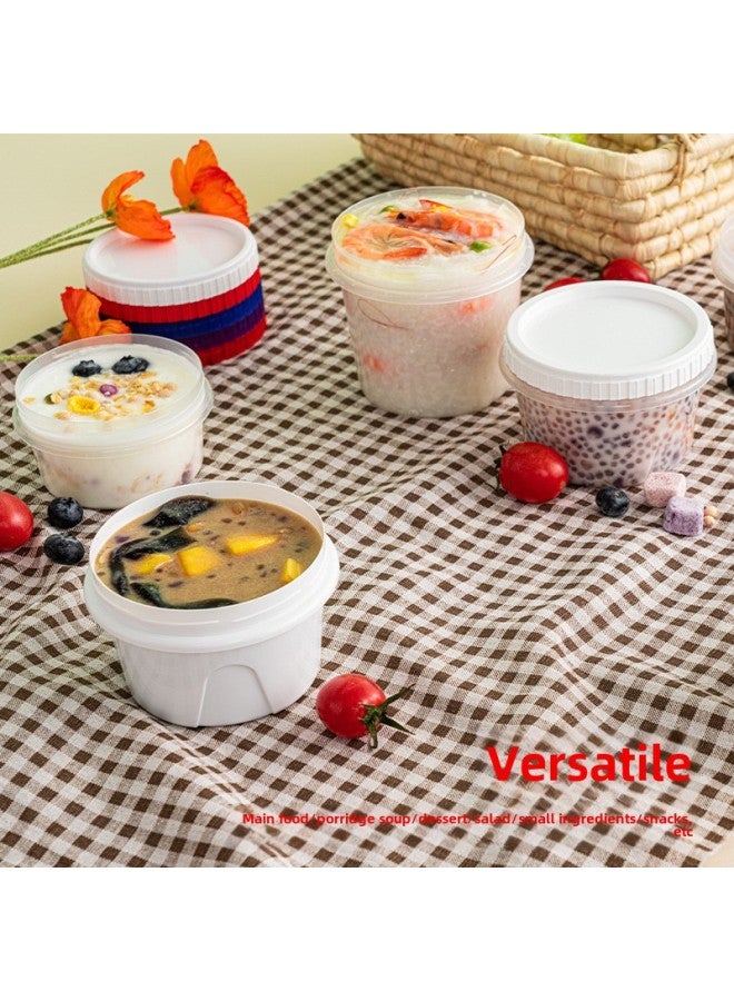 Taiyi Family Disposable Packing Bowl With Lid Sealed Soup Cup Thickened Soup Bucket Insulation Porridge Box Can Be Printed Logo-Color:400 Twist Lid Soup Cup Flat Lid (white Lid) 600 Pieces/box - Image 5