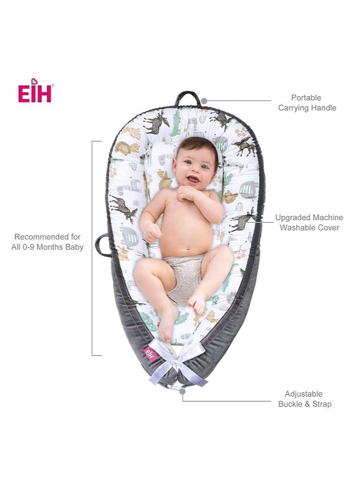Moro Moro Cotton Baby Nest with Full Zipper – Adjustable & Portable for Newborns  - Image 3