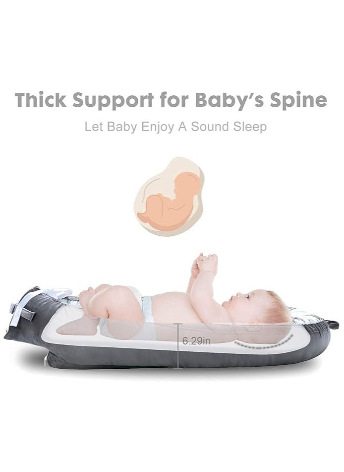 Moro Moro Cotton Baby Nest with Full Zipper – Adjustable & Portable for Newborns  - Image 5