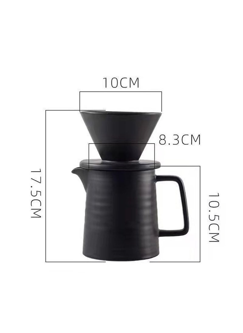 LEOKOR V60 Pour Over Coffee Maker Coffee Server with Glass Coffee Drip Set Coffee Filter 1-2 Cup Home Filter Coffee Maker 500ML Black  - Image 5
