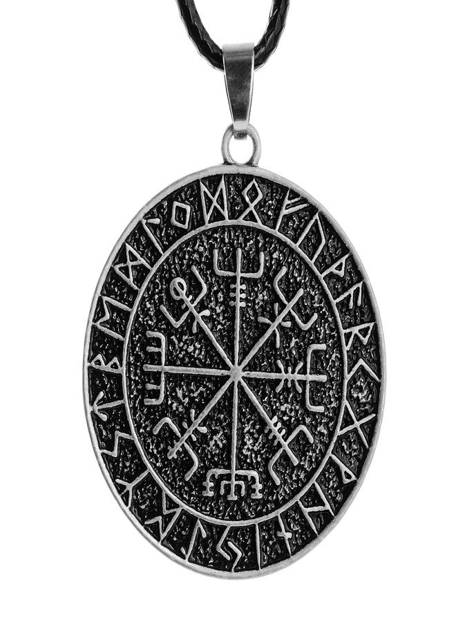 LANGHONG 1PCS Men's Viking Compass Necklace - Vegvisir Rune Talisman Amulet, Norse Mythology Jewelry Gift - Image 2