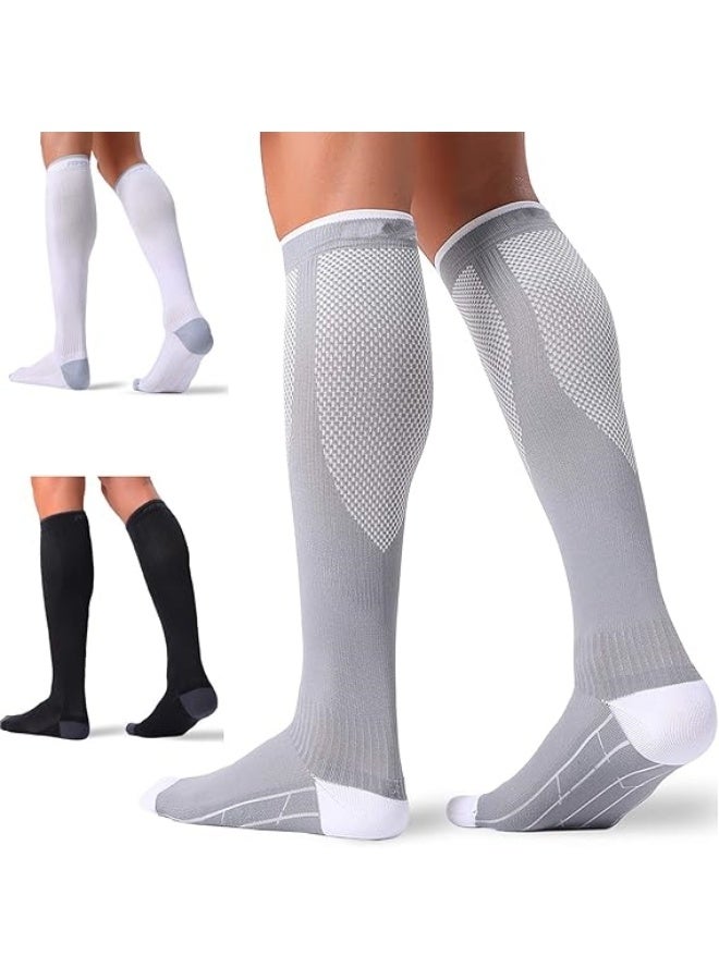 COYO 3 Pairs Compression Socks for Women and Men 20-30mmHg-Circulation Support Socks L/XL - Image 1