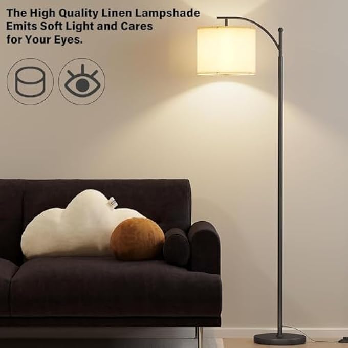 Bandai Modern Floor Lamp from Mutam with Color Watt Bulb, Metal Frame and Versatile Adjustable Hanging Cover for Living Room, Bedroom and Office - Image 3