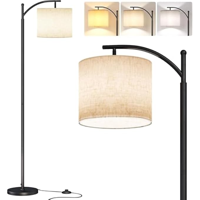 Bandai Modern Floor Lamp from Mutam with Color Watt Bulb, Metal Frame and Versatile Adjustable Hanging Cover for Living Room, Bedroom and Office - Image 1