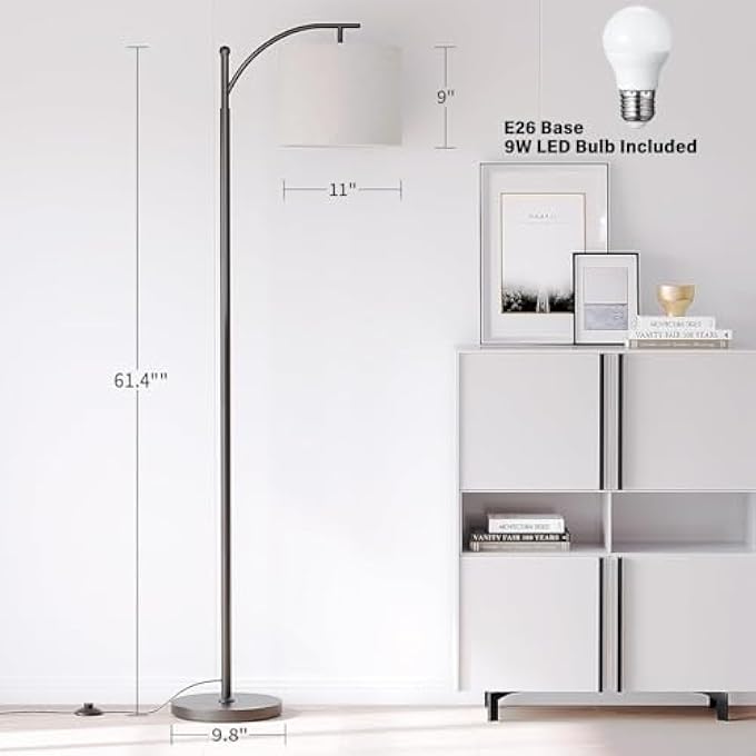 Bandai Modern Floor Lamp from Mutam with Color Watt Bulb, Metal Frame and Versatile Adjustable Hanging Cover for Living Room, Bedroom and Office - Image 2