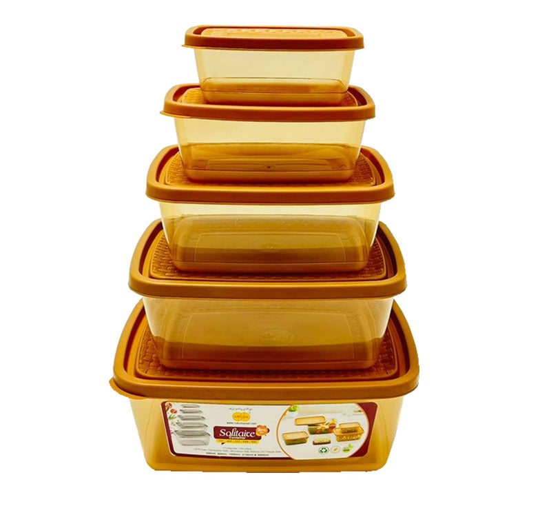 Microwave Safe Solitaire Dry Food Canisters  Kitchen Pantry Organization Set of 5 Pcs Assorted Color