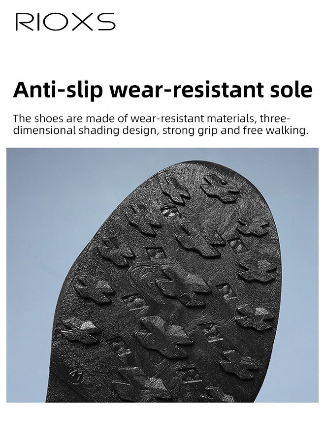 ريوكس حذاء رياضي رجالي بقاعدة سميكة، حذاء رياضي كاجوال خفيف الوزن برباط، حذاء رياضي عصري قابل للتنفس ومقاوم للانزلاق، حذاء للمشي لمسافات طويلة للرجال، حذاء مريح للركض في الهواء الطلق، مناسب للعمل/المشي/الرياضة/السفر لفترات طويلة، مناسب للأب/الصديق/الزوج، لون أس - Image 5