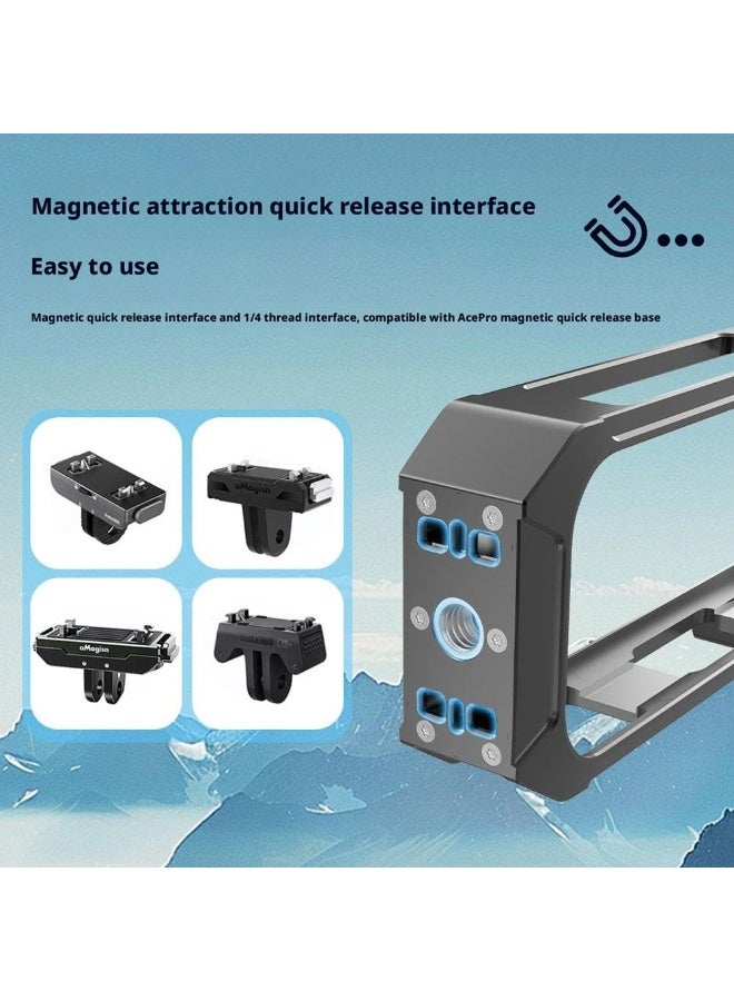 إطار معدني لـ Insta360 X4 Air ، غطاء قفص واقي من سبيكة الألومنيوم مع قوس محول التمديد ، قشرة الإسكان لكاميرا الهواء X4 - Image 3