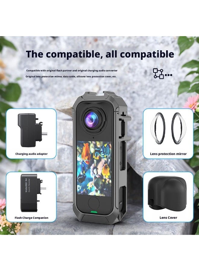 إطار معدني لـ Insta360 X4 Air ، غطاء قفص واقي من سبيكة الألومنيوم مع قوس محول التمديد ، قشرة الإسكان لكاميرا الهواء X4 - Image 4