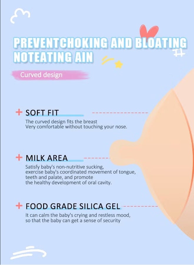 2 Pcs Nipple Shields for Breastfeeding, Ultra Thin Super Soft Food Grade Silicone Nipple Extender, Anti-Choking & Anti-Bite, Petal Base Design for Latch Difficulties, with Portable Carry Case - Image 2