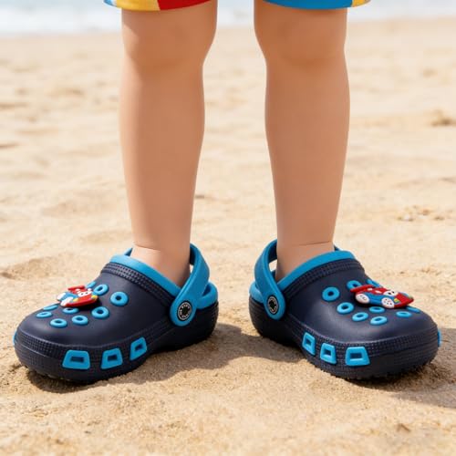 Namektch Toddler Little Kids Clogs Slippers Sandals, Non-Slip Girls Boys Clogs Slide Lightweight Garden Shoes Slip-on Beach Pool Shower Slippers Blue - Image 2