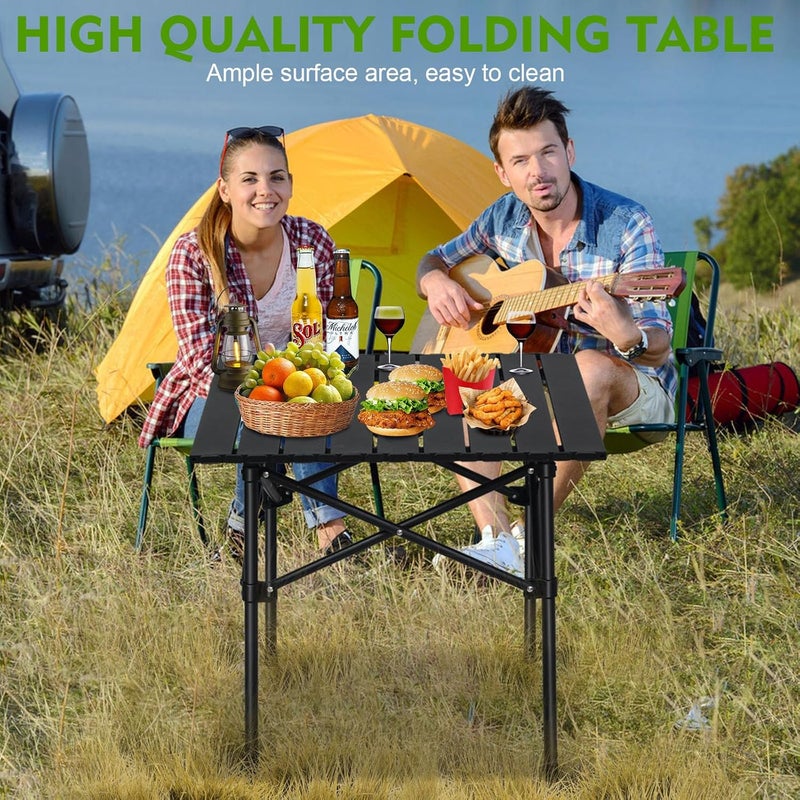 SKY-TOUCH Outdoor Camping Folding Table，Lightweight Folding Table with Aluminum Table Top and Carry Bag, Easy to Carry, Perfect for Outdoor, Picnic, Cooking, Beach, Hiking, Fishing - Image 3