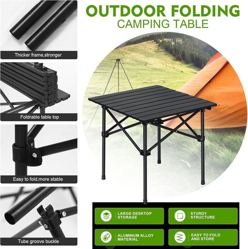 SKY-TOUCH Outdoor Camping Folding Table，Lightweight Folding Table with Aluminum Table Top and Carry Bag, Easy to Carry, Perfect for Outdoor, Picnic, Cooking, Beach, Hiking, Fishing - Image 5