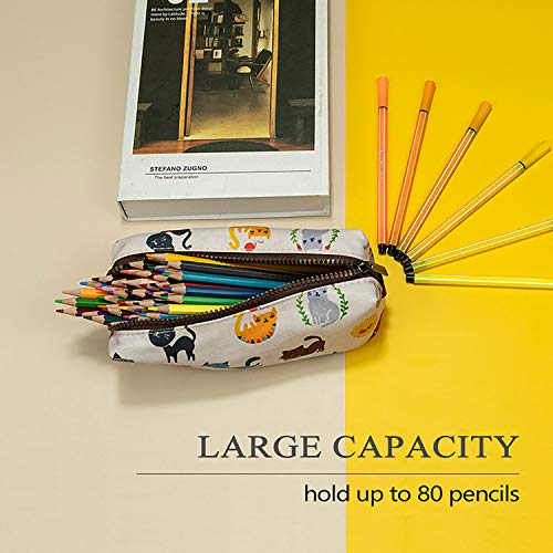 LParkin Cute Cat Pencil Case Make Up Case Cosmetic Bag Stationary Kawaii Pencil Box Pouch Teacher Gift Gadget Bag - Image 2