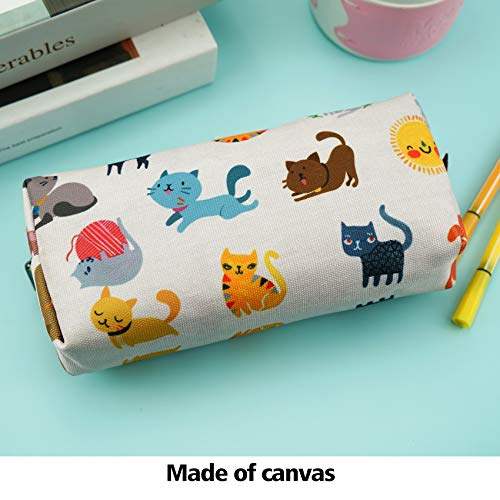LParkin Cute Cat Pencil Case Make Up Case Cosmetic Bag Stationary Kawaii Pencil Box Pouch Teacher Gift Gadget Bag - Image 5