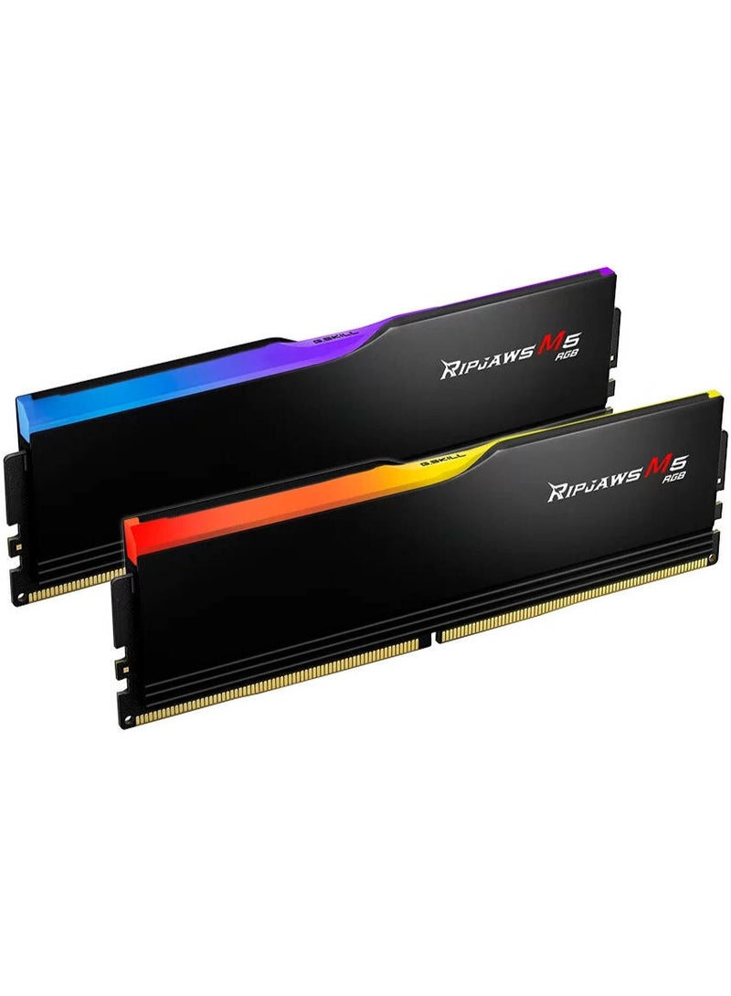 G.Skill Ripjaws M5 RGB Series 96GB (2x48GB) DDR5 Dual Channel Desktop Memory, 6400 MT/s Memory Speed, CL32-39-39-102 Latency, 1.35V Voltage, Intel XMP 3.0, Black | F5-6400J3239F48GX2-RM5RK  - Image 3