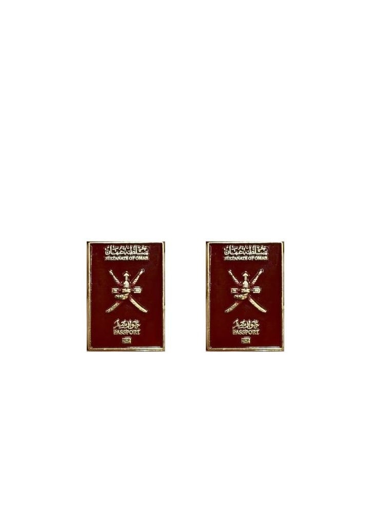 RYN Sultanate of Oman Passport design 2D Sticker Metal Badge 2 Pcs  - Image 1