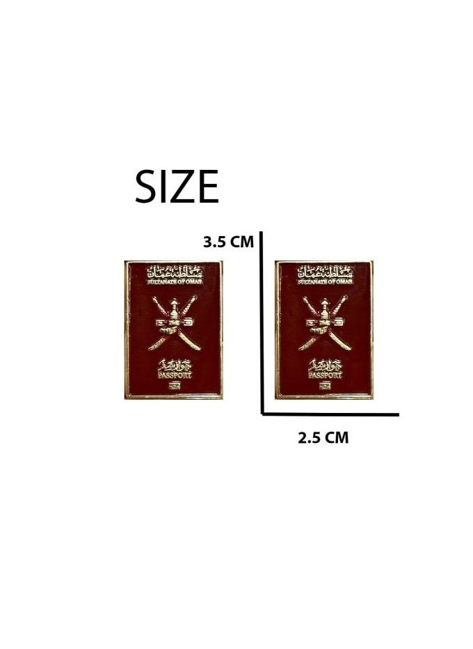 RYN Sultanate of Oman Passport design 2D Sticker Metal Badge 2 Pcs  - Image 2
