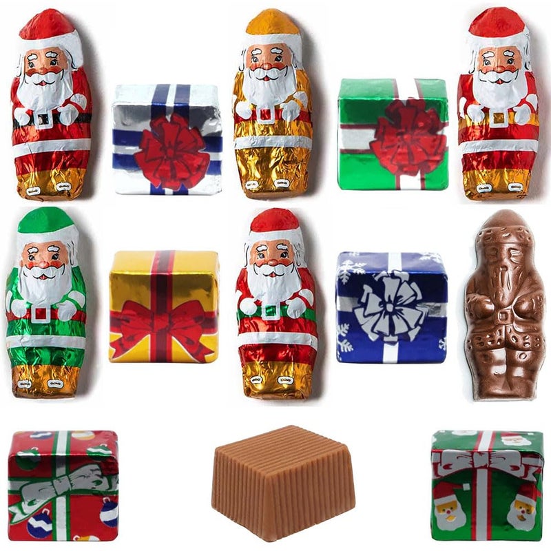 حلوى مادلين لعيد الميلاد متنوعة 12 أونصة - شوكولاتة عيد الميلاد مغلفة بشكل فردي مزيج عطلة سانتا والهدايا - Image 2
