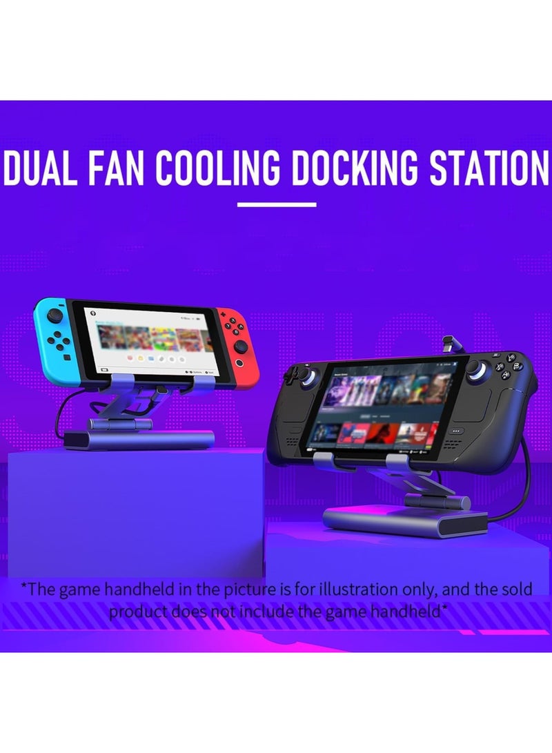SYOSI Docking Station with Fans, 6-in-1 Adjustable Stand for Most Handheld Gaming Consoles, 4K@60Hz HDMI, 1000Mbps Ethernet, 3X USB-A 3.0, 100W Fast Charging - Image 4
