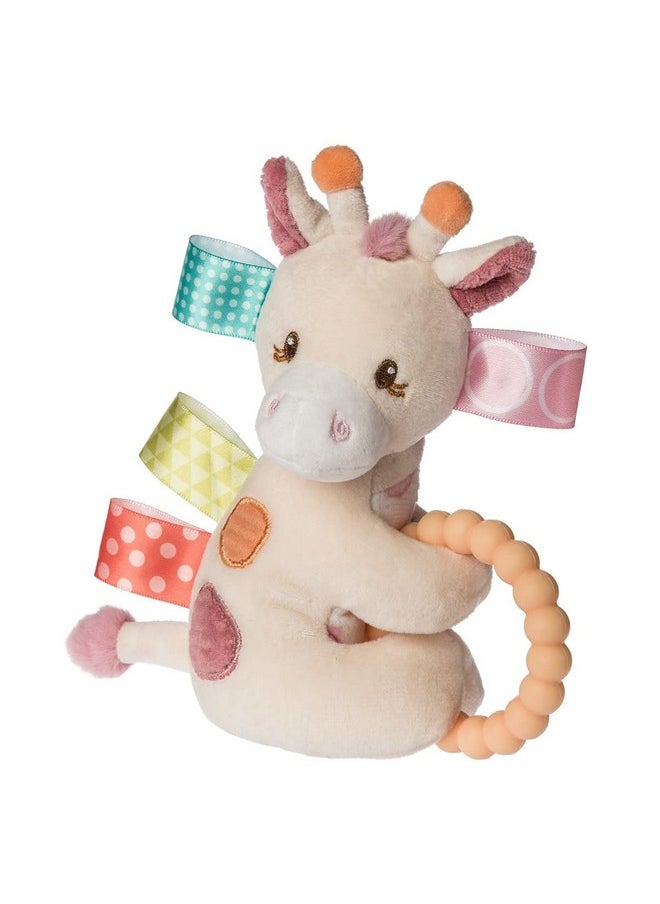 Mary Meyer Taggies Soft Baby Rattle With Teether Ring And Sensory Tags, 6-Inches, Tilly Giraffe 