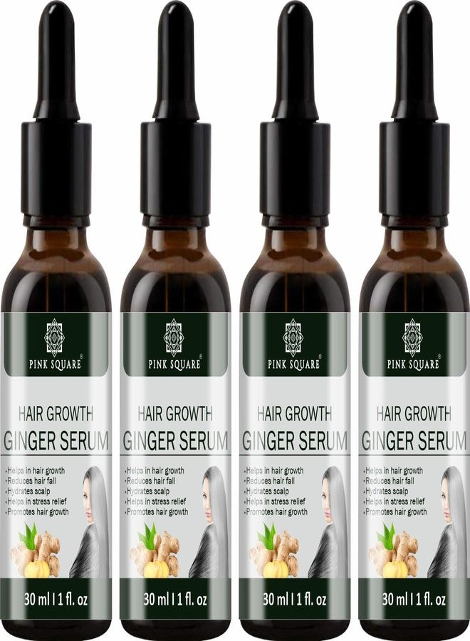 Pink Square Hair Growth Ginger Serum Reduce Hair Loss & Dandruff|Nourishes Hair Rashes Strength Hair Strands Pack of 4 of 30ML (120 ML) - Image 2