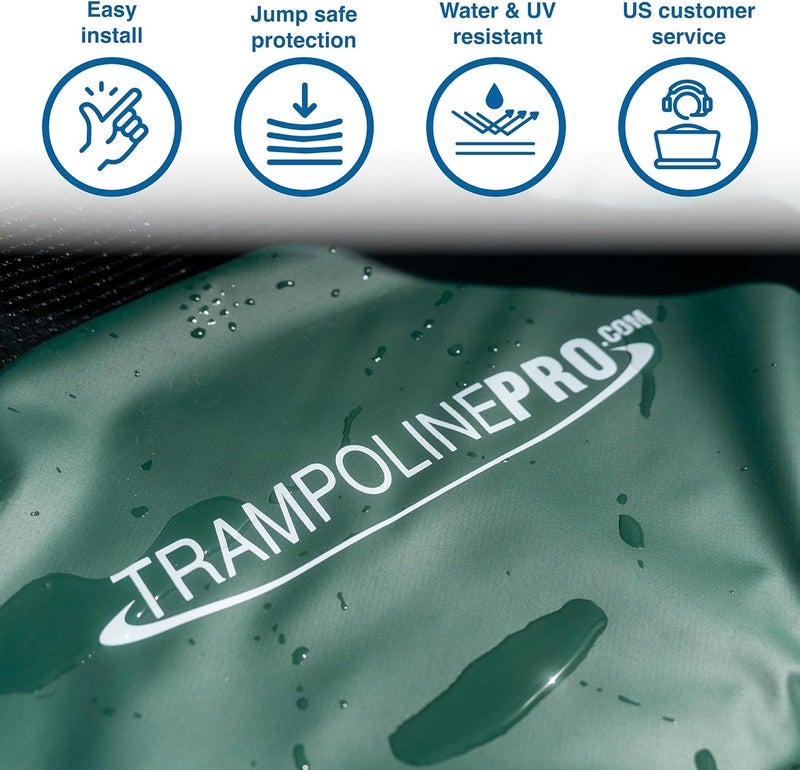 TRAMPOLINEPRO Green 14 Ft Trampoline Spring Cover, for 14 ft Round Frame with Easy Install, Universal 14ft Trampoline Pad Replacement Round Frame - Image 3