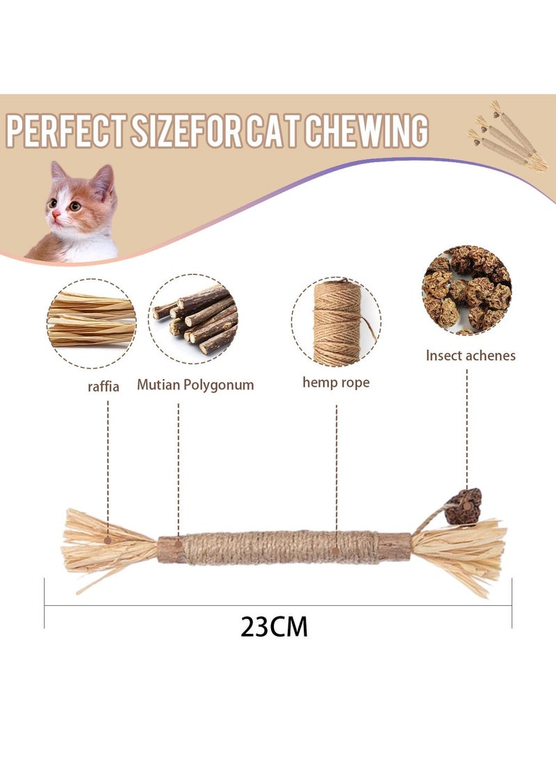 Pack of 8 Catnip Sticks, Paw Fun Teeth Cleaning Nibble Rods, Cat Teeth Brush for Cats, Cat Teeth Biting for Teeth Cleaning and Pressure Relief for Cats Indoors - Image 3