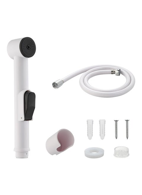 ABS Bidet Sprayer with Hose -1.2m White- Wall-Mounting Water Saving Handheld Spray with Adjustable Pressure for Personal Hygiene and Plant Watering.