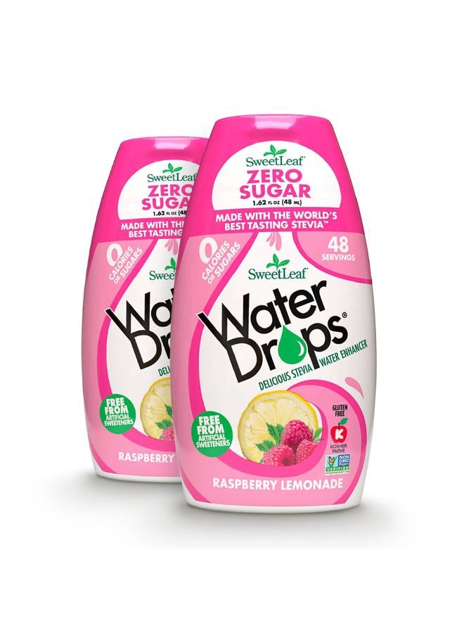 SweetLeaf Stevia Natural Water Drops Raspberry Lemonade 1.62 Ounce 2.1 Fl Oz (Pack of 2) - Image 1