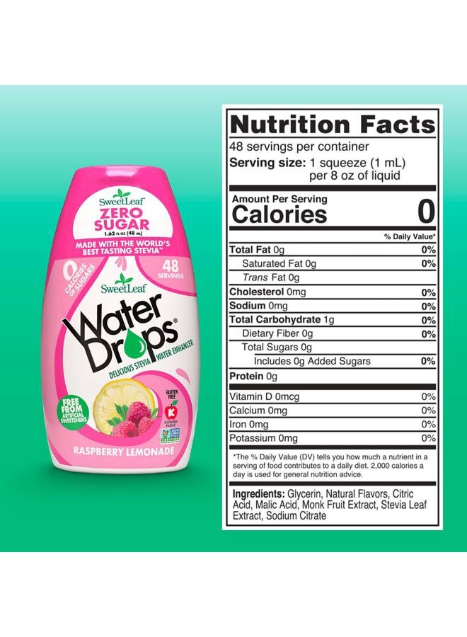 SweetLeaf Stevia Natural Water Drops Raspberry Lemonade 1.62 Ounce 2.1 Fl Oz (Pack of 2) - Image 2