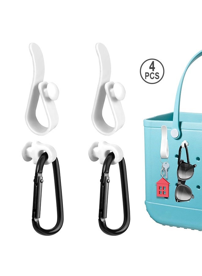 4Pcs Hooks Set Accessories Compatible for Bogg Bag, Insert Carabiner Key Chain Holder Charms, Compatible for Small & Large Beach Bags