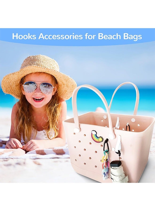 4Pcs Hooks Set Accessories Compatible for Bogg Bag, Insert Carabiner Key Chain Holder Charms, Compatible for Small & Large Beach Bags