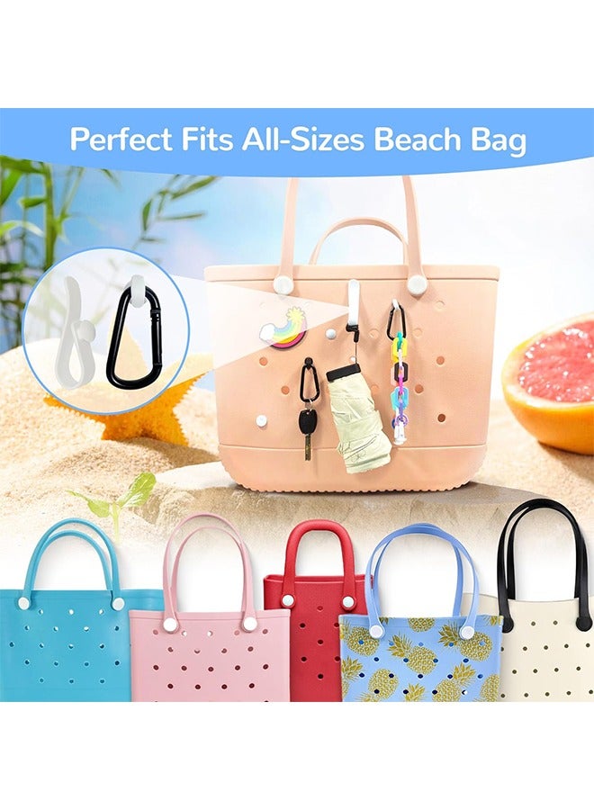 4Pcs Hooks Set Accessories Compatible for Bogg Bag, Insert Carabiner Key Chain Holder Charms, Compatible for Small & Large Beach Bags