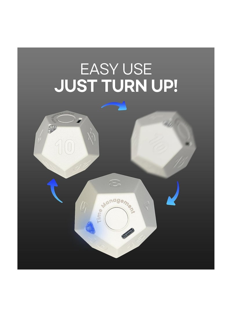 Zikra Time Management Dodecahedron Timer, Cube Timer Kitchen Timer Pomodoro Timer, Rechargeable¬† Study Countdown Timer for Kids, for Work, Office, Study, Task - Image 3