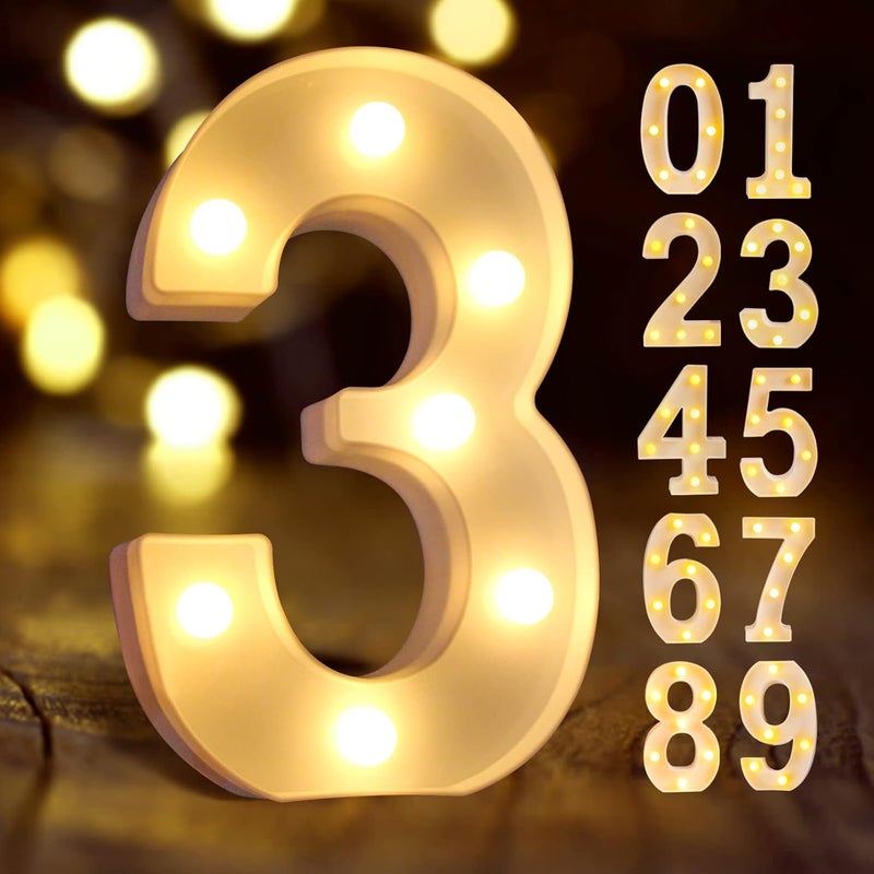 Laerjin Light Up Letters, LED Marquee Letter Lights with Desk Table Lamp, for Party Wedding Decor - Battery Operated Alphabet Initials Lamp - Number Lights-3 - Image 2