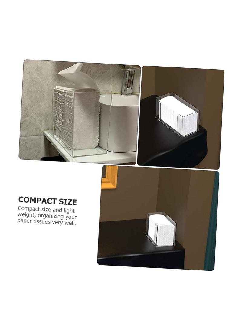 GGOOT Box Transparent Countertop Wipes Folding Bracket Clear Organizer Box Clear Tissue Box Tissue Dispenser Stand Countertop Towel Dispenser Fold Paper Towel Holder Acrylic Transparent - Image 4