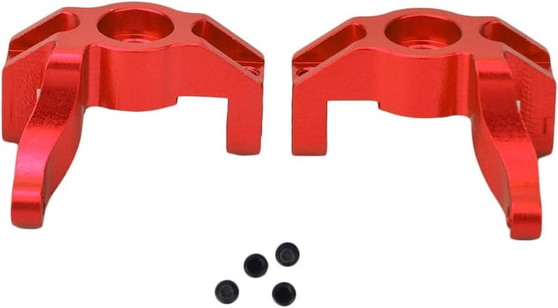 Aluminum Alloy Steering Wheel Hub Carrier Left Right, RC Steering Hub Carrier for 1/10 K949, CNC Precision Machined Upgrade Part with Durable Fit (Red) - Image 1