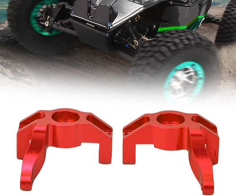 Aluminum Alloy Steering Wheel Hub Carrier Left Right, RC Steering Hub Carrier for 1/10 K949, CNC Precision Machined Upgrade Part with Durable Fit (Red) - Image 4