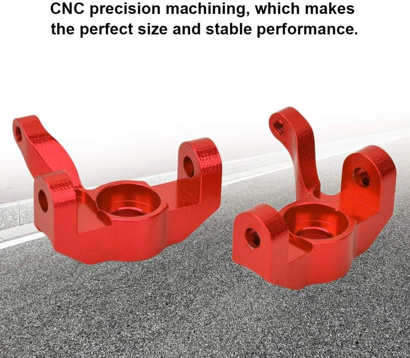 Aluminum Alloy Steering Wheel Hub Carrier Left Right, RC Steering Hub Carrier for 1/10 K949, CNC Precision Machined Upgrade Part with Durable Fit (Red) - Image 5