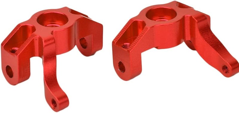 Aluminum Alloy Steering Wheel Hub Carrier Left Right, RC Steering Hub Carrier for 1/10 K949, CNC Precision Machined Upgrade Part with Durable Fit (Red) - Image 3