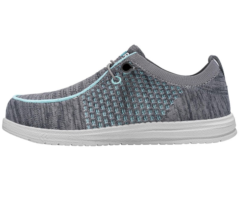 LARNMERN Slip On Steel Toe Loafers Women Work Safety Shoes Lightweight Comfortable Walking Sneakers(8.5 Women, Grey Mint) - Image 2