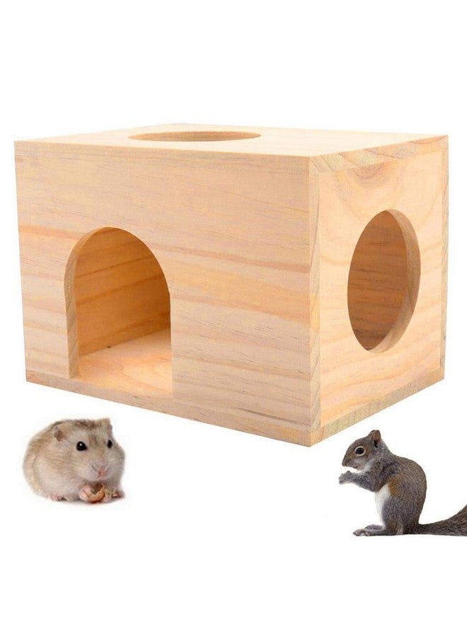 Western Era Western Era Wood HideHouse Hut Hammock Sleeping Cabin Cage Accessory Toy - Image 1