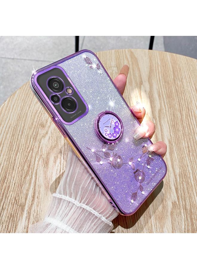 Case For Xiaomi Redmi 11 Prime 4G Gradient Glitter Immortal Flower Ring All-inclusive Phone Case